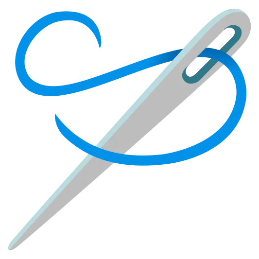 A sewing needle and thread, used for sewing or stitching.