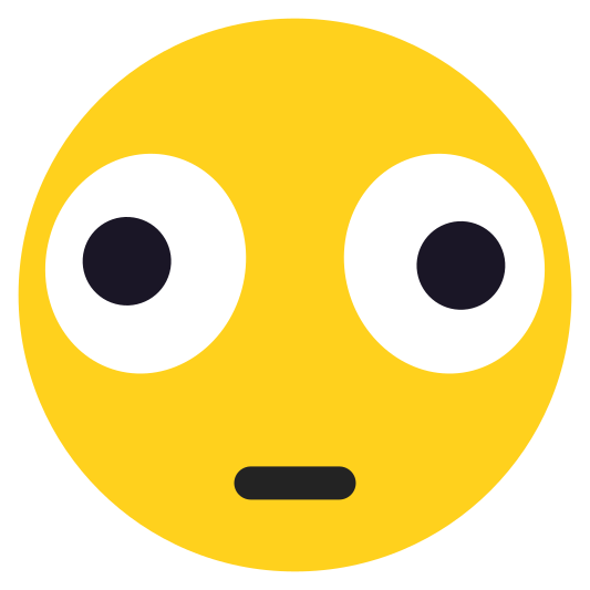 The distorted face emoji.