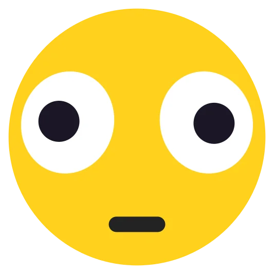 The distorted face emoji.