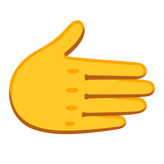 The rightwards hand emoji.