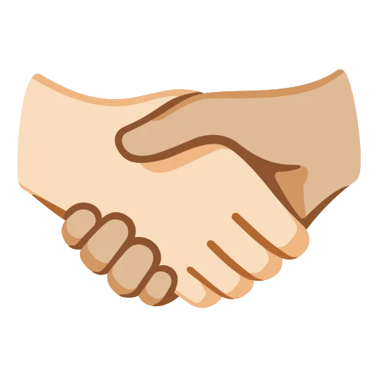 The handshake: light skin tone, medium-light skin tone emoji.