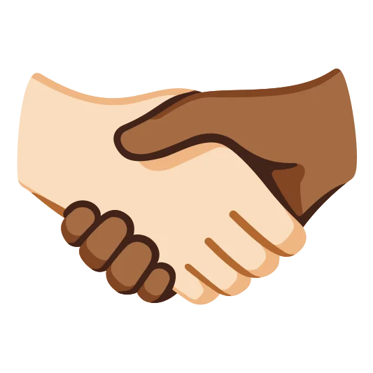 The handshake: light skin tone, medium-dark skin tone emoji.