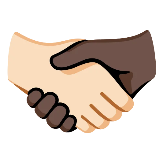 The handshake: light skin tone, dark skin tone emoji.