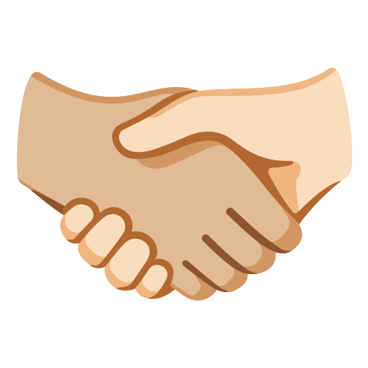 The handshake: medium-light skin tone, light skin tone emoji.