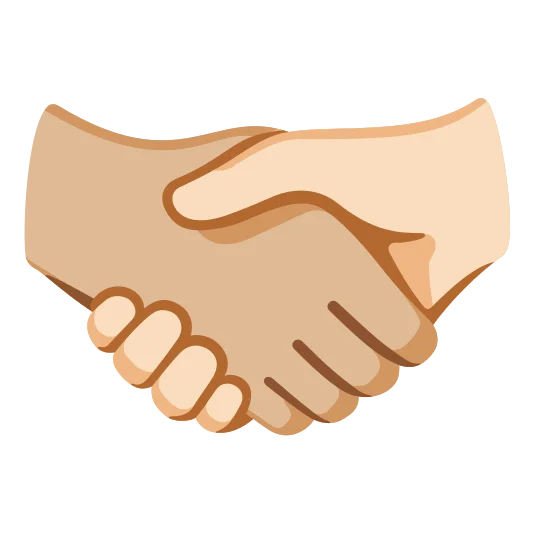 The handshake: medium-light skin tone, light skin tone emoji.