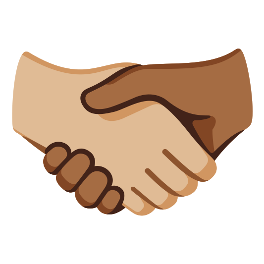 The handshake: medium-light skin tone, medium-dark skin tone emoji.