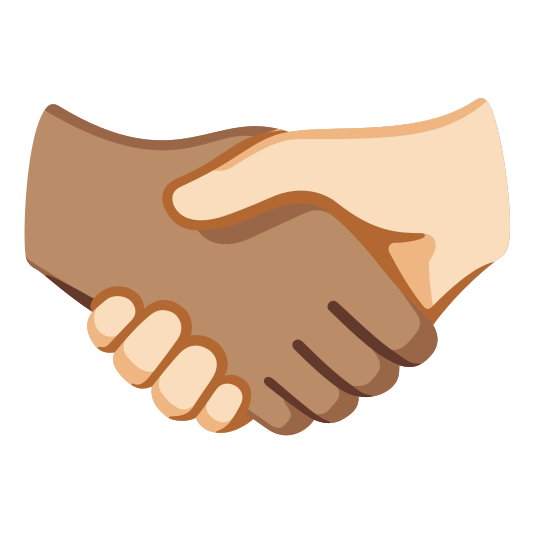 The handshake: medium skin tone, light skin tone emoji.