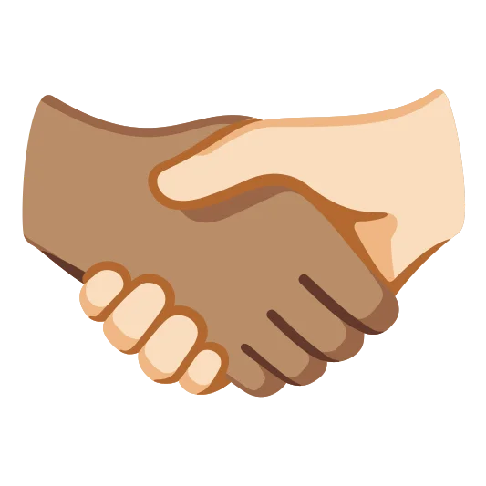 The handshake: medium skin tone, light skin tone emoji.