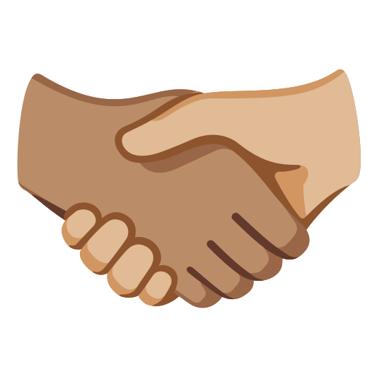The handshake: medium skin tone, medium-light skin tone emoji.