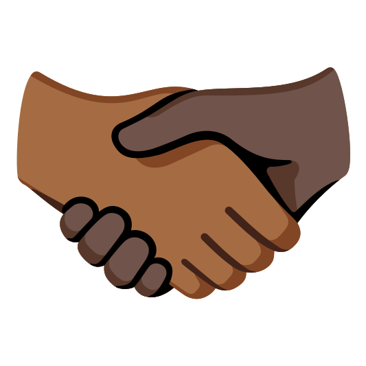 The handshake: medium-dark skin tone, dark skin tone emoji.