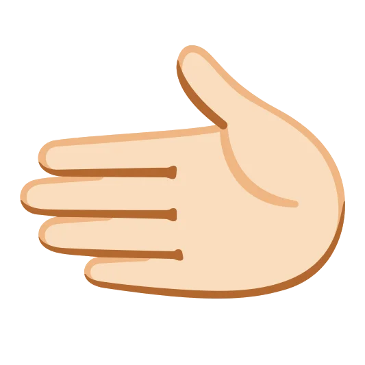 The leftwards hand: light skin tone emoji.