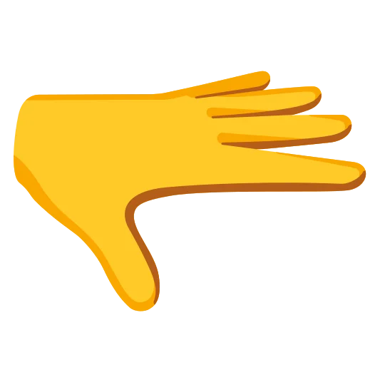 The palm down hand emoji.