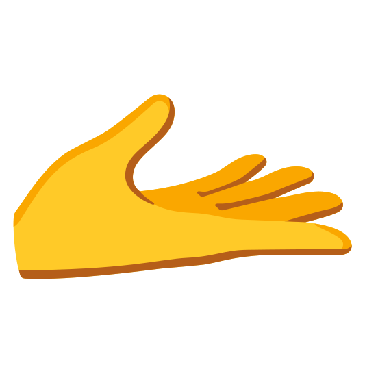 The palm up hand emoji.