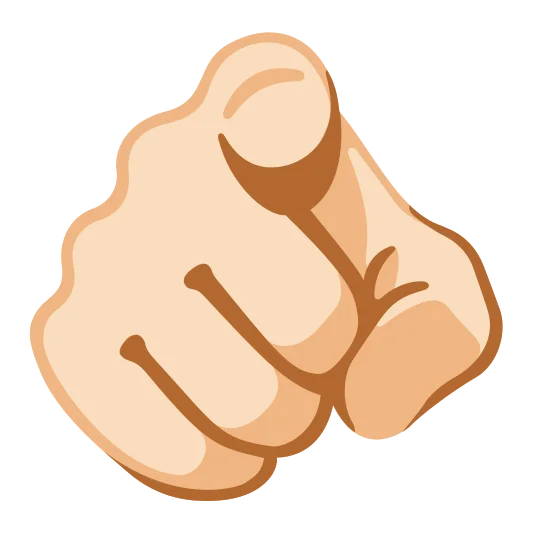 The index pointing at the viewer: light skin tone emoji.