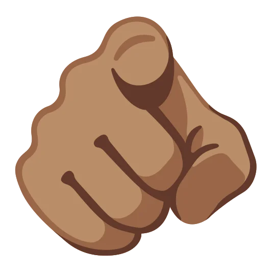 The index pointing at the viewer: medium skin tone emoji.