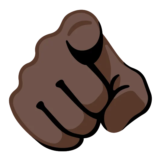 The index pointing at the viewer: dark skin tone emoji.