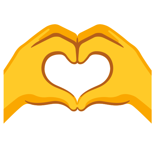 The heart hands emoji.