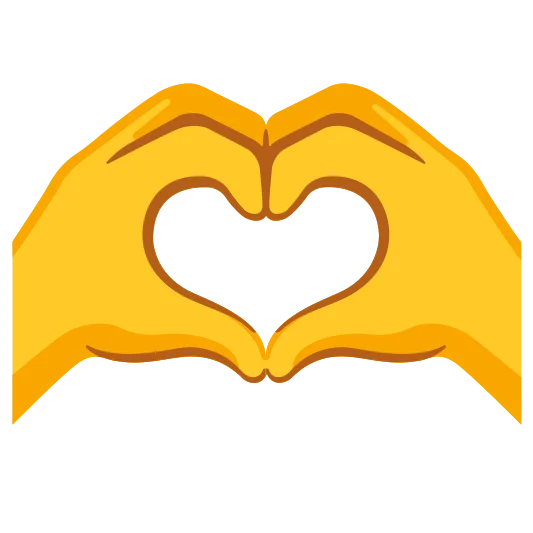 The heart hands emoji.