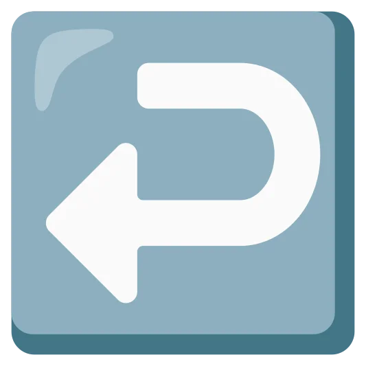The right arrow curving left emoji.