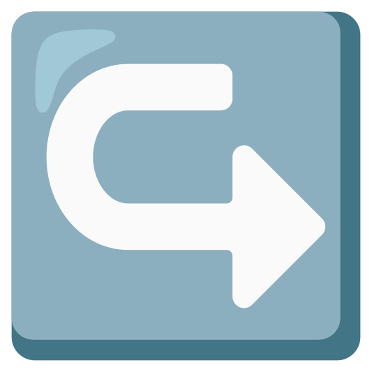 The left arrow curving right emoji.