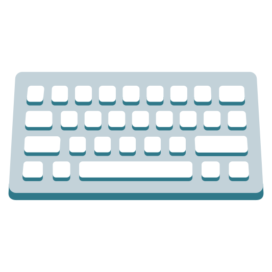 A computer keyboard, used to input text and commands into a computer.