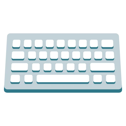 A computer keyboard, used to input text and commands into a computer.