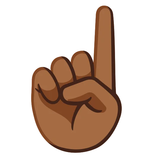 The index pointing up: medium-dark skin tone emoji.