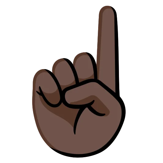 The index pointing up: dark skin tone emoji.