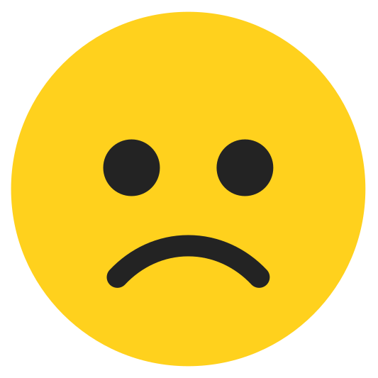 The frowning face emoji.