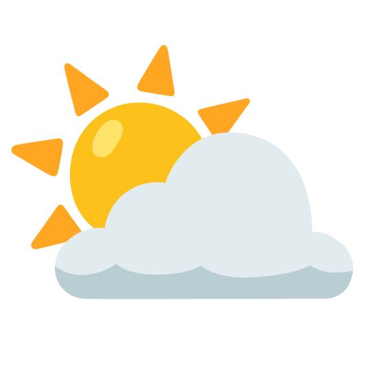 The sun behind cloud emoji.