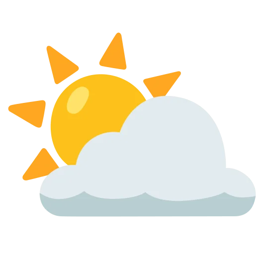 The sun behind cloud emoji.