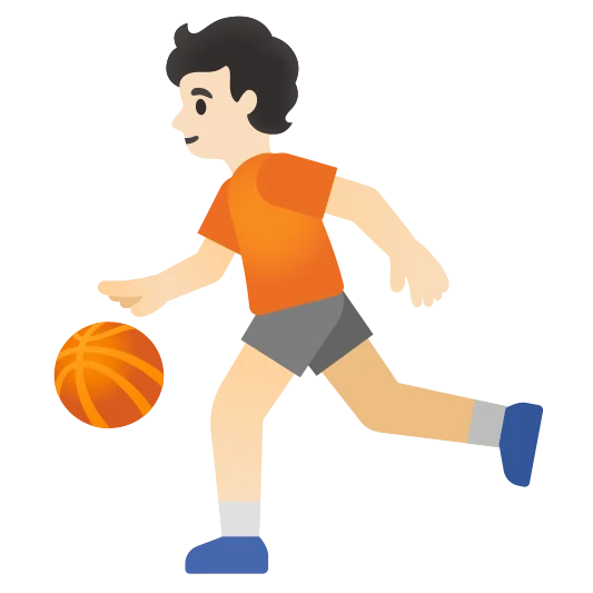 The person bouncing ball: light skin tone emoji.