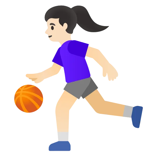 The woman bouncing ball: light skin tone emoji.