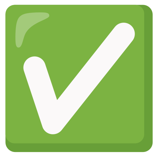 The check mark button emoji.
