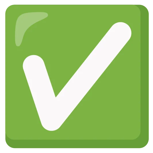 The check mark button emoji.