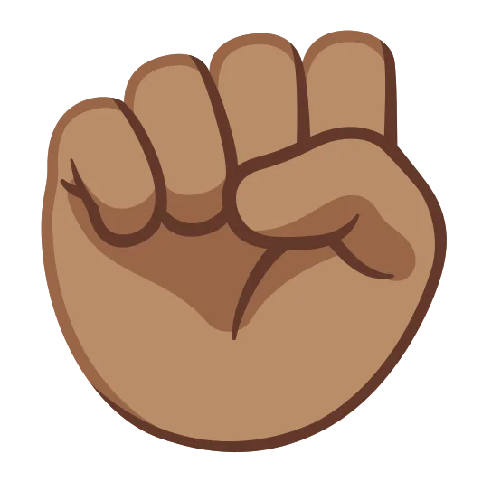 The raised fist: medium skin tone emoji.