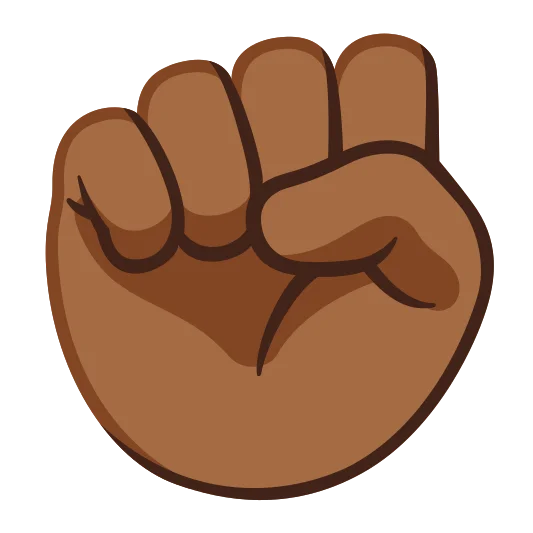 The raised fist: medium-dark skin tone emoji.