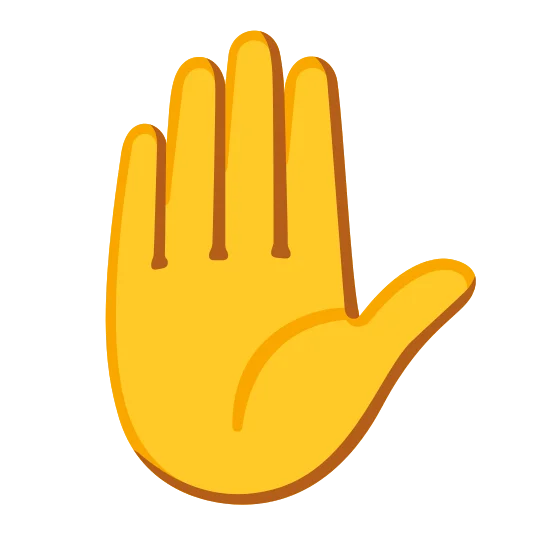 The raised hand emoji.
