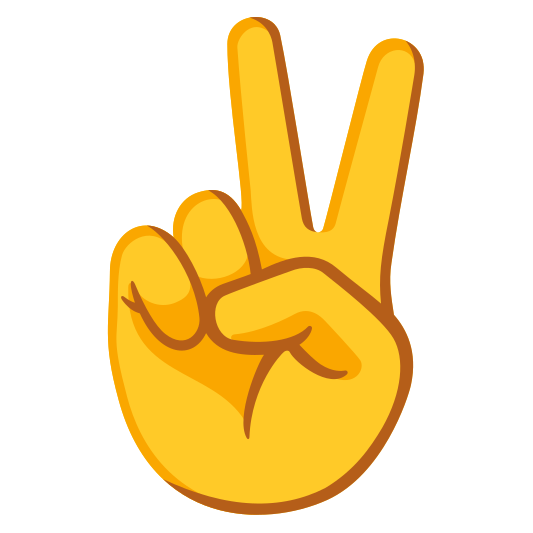 The victory hand emoji.