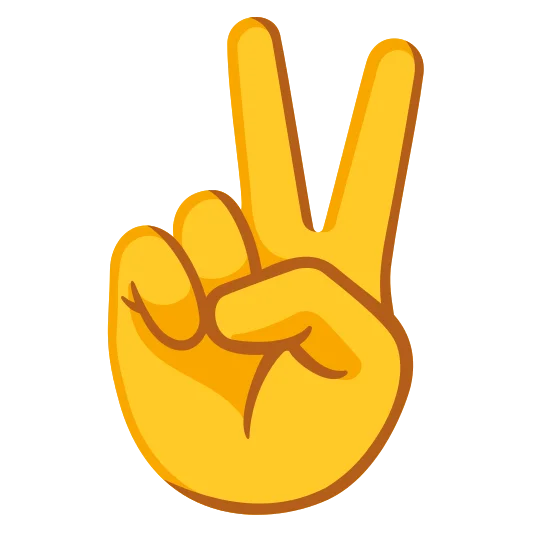 The victory hand emoji.