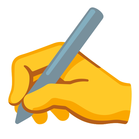 The writing hand emoji.