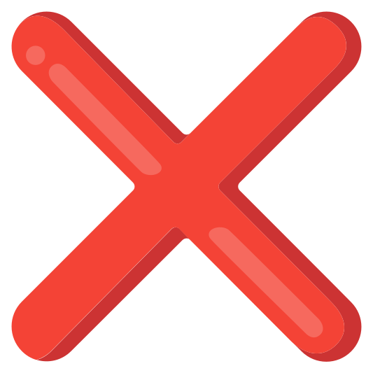 The cross mark emoji.