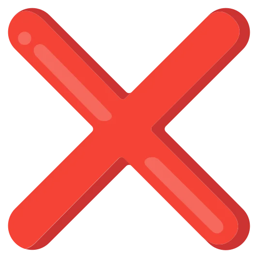 The cross mark emoji.