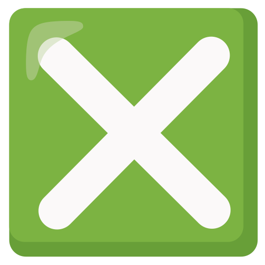 The cross mark button emoji.
