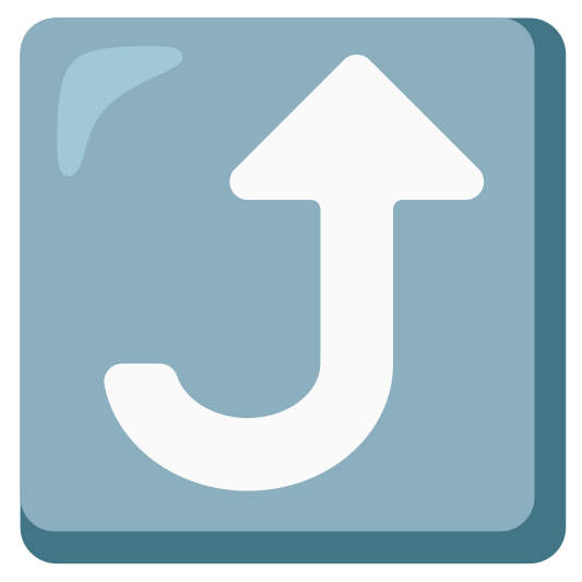 The right arrow curving up emoji.