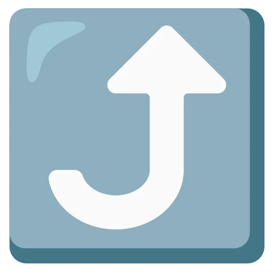 The right arrow curving up emoji.