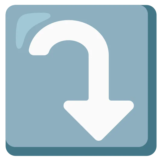 The right arrow curving down emoji.