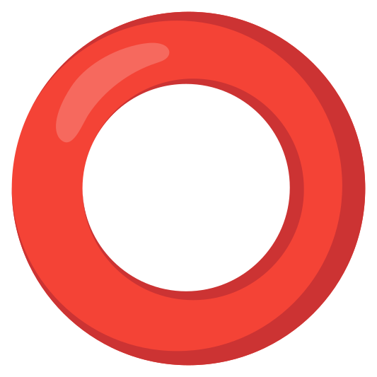 The hollow red circle emoji.