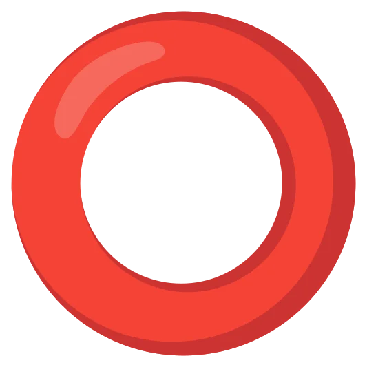 The hollow red circle emoji.
