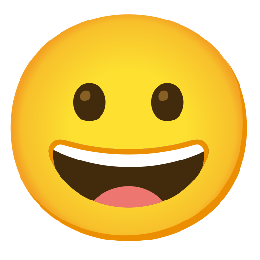 The grinning face emoji.